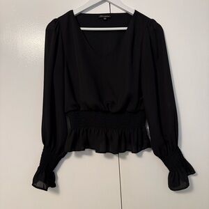 Long-Sleeve Smocked Waist Blouse